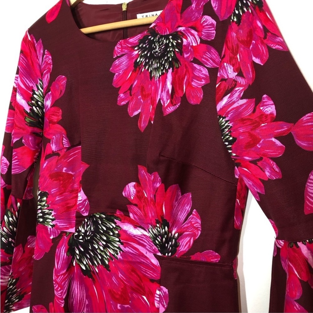 Trina Turk Magenta and Fuchsia Floral Splendid Dress Size 6 - Picture 6 of 6